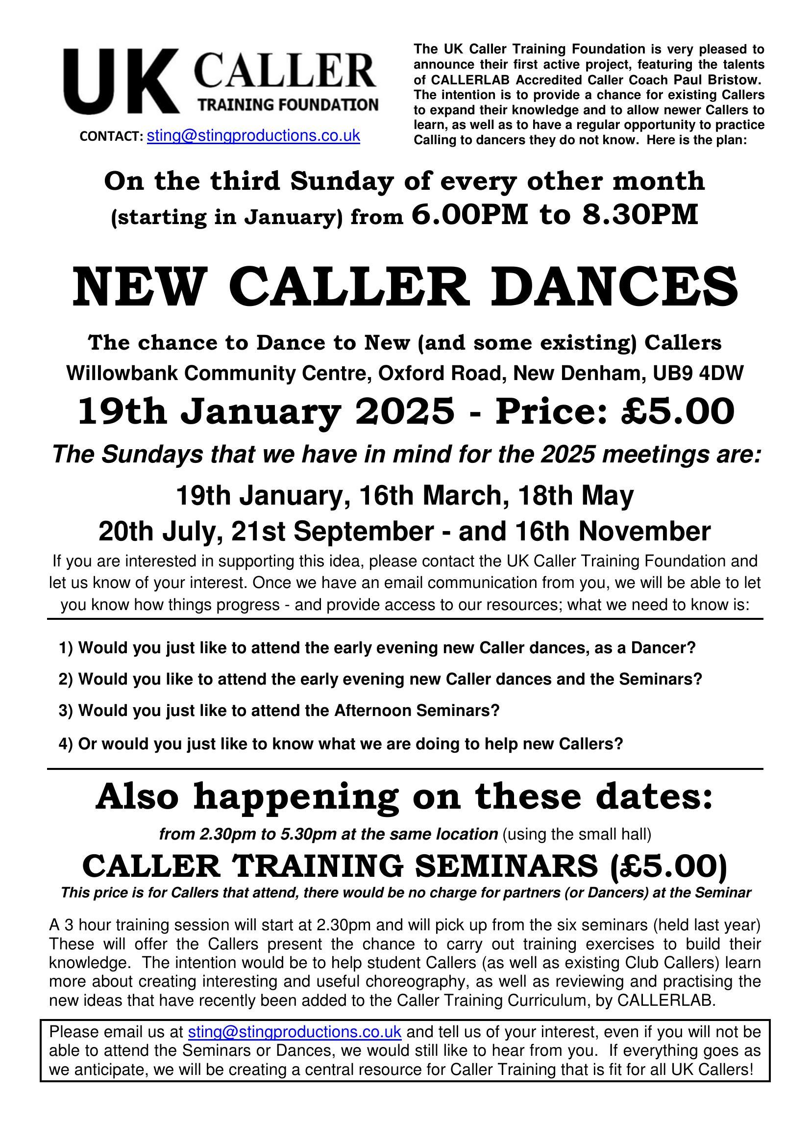 New Caller Dances